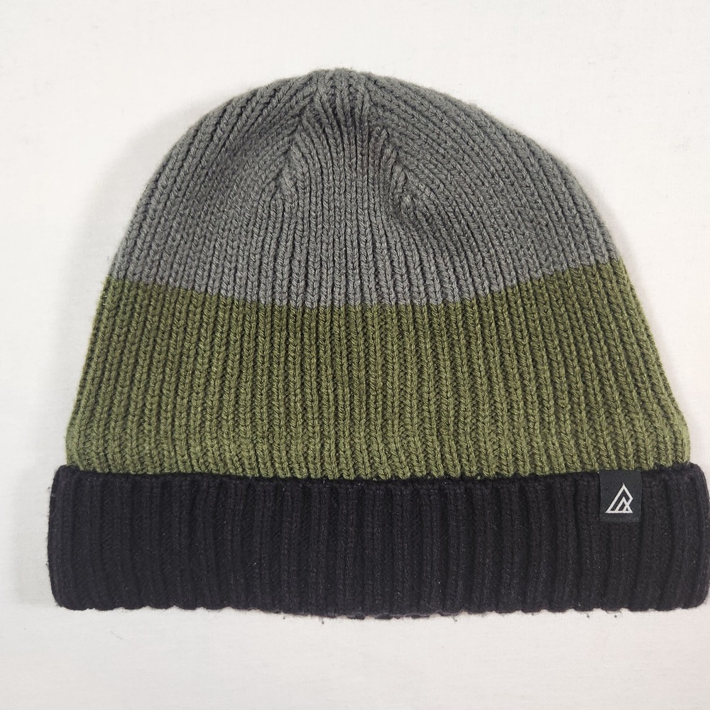 Tatum Mens Pom Toque‎ Beanie Hat Grey Green Black Fleece Lined Knit Ribbed Cuff